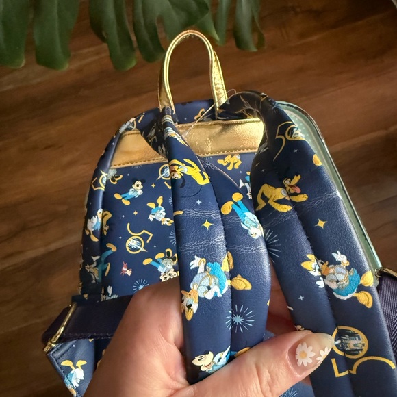 Disney Loungefly 50th Anniversary Back Pack Blue and Gold main image 5